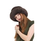 MUTE BAG Cupcake Kışlık Kadın Trend Peluş Cookie Suni Kürk Peluş Bucket Şapka (58-60 CM) Kahverengi