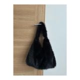Mute Bag Fluffy Mellow Black Tote Kadın Peluş Omuz Çantası (28*44) - Siyah