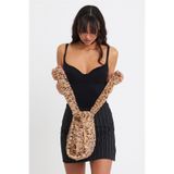 MUTE BAG Leopard Juicy Tote Kadın Peluş Omuz Çantası (40 * 30) Leopar