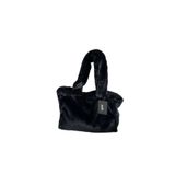 MUTE BAG Midnight Juicy Tote Kadın Peluş Omuz Çantası (40 * 30) Siyah