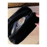 MUTE BAG Midnight Peluş Makyaj çantası/Siyah Peluş Makyaj çantası (20 * 10) siyah