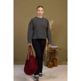 MUTE BAG Mute Bag Claret Red/Bordo 00s Shopper Bag Fermuarlı Astarlı Okul Omuz Çantası (32/36) Bordo