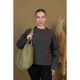 MUTE BAG Mute Bag Light Green 00s Shopper Bag Fermuarlı Astarlı Okul Omuz Çantası (32/36) Yeşil