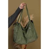MUTE BAG Mute Bag Matcha 00s Shopper Bag Fermuarlı Astarlı Okul Omuz Çantası (32/36) Haki