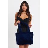 MUTE BAG Night Blue Juicy Tote Kadın Peluş Omuz Çantası (40 * 30) Lacivert