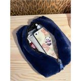 Mute Bag Night Blue Peluş Makyaj Çantası / Lacivert Peluş Makyaj Çantası (20*10)