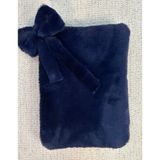 Mute Bag Peluş Tablet Çantası / Fiyonk Charmlı Lacivert Peluş Tablet Kılıfı 11 '' - 12 '' Inch (30*22)