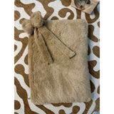 Mute Bag Peluş Tablet Çantası / Fiyonk Charmlı Sütlükahve Peluş Tablet Kılıfı 11 '' - 12 '' Inch (30*22) - Açık Kahverengi