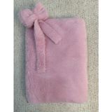 Mute Bag Peluş Tablet Çantası / Fiyonk Charmlı Toz Pembe Peluş Tablet Kılıfı 11 '' - 12 '' Inch (30*22)