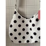 Mute Bag Polka Bag Puantiye Çanta / Puantiyeli Omuz Çantası (28*49) - Beyaz - Siyah