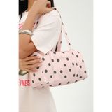 MUTE BAG Puantiyeli Bowling Çanta Kadın Vintage Omuz çantası ( 31*17*12 Sap: 64 )