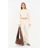 MUTE BAG Süet Cookie Tote Bag/Kahverengi Çapraz Kullanıma Uygun Süet Kadın Omuz Çantası (50 * 30) Kahverengi
