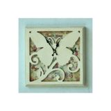 Mutfak Ahşap Saatler – MB Kare Sweet Home Temalı Duvar Saati (30x30x5,5 Cm)