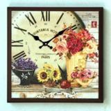 MUTFAK › AHŞAP SAATLER › Saatler-MB KARE ÇİÇEK TEMALI DUVAR SAATİ-42*42*5 CM