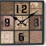 MUTFAK › AHŞAP SAATLER › Saatler-MB KARE DESEN TEMALI DUVAR SAATİ-30*30*3,5 CM