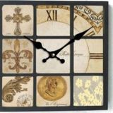 MUTFAK › AHŞAP SAATLER › Saatler-MB KARE ESKİTME TEMALI DUVAR SAATİ-30*30*3,5 CM