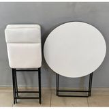 Mutfak - Balkon Masa Sandalye Takımı Beyaz Masa 80 Cm