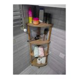 Mutfak Banyo Dolabı Rafı Çok Amaçlı Organizer Raflar Köşelik Ahşap Raflı 4 Katlı Atlantik Çam 110X39