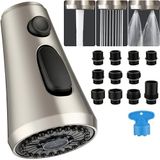 Mutfak Bataryası Başlığının Değiştirilmesi - Chiataoma 3 Fonksiyonlu Aşağı Çekmeli Püskürtme Başlığı, Lavabo Bataryası Başlığı, 11 Adaptörlü Musluk Püskürtme Başlığı, Delta, Kohler, Amerikan