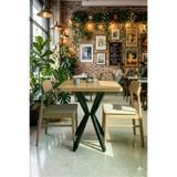 Mutfak Cafe Balkon Bahçe Restoran Yemek Masası 70x70 Metal Ayak Kalınlaştırmalı Atlantikçam