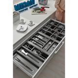Mutfak Çekmece Içi Düzenleyici, Kaşıklık 114CM x 48CM Yanlar ve Boydan 4cm Kesilebilir, Antrasit