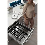 Mutfak Çekmece Içi Düzenleyici, Kaşıklık 39CM x 48CM Yanlar ve Boydan 4cm Kesilebilir, Antrasit