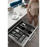 Mutfak Çekmece Içi Düzenleyici, Kaşıklık 54CM x 48CM Yanlar ve Boydan 4cm Kesilebilir, Antrasit