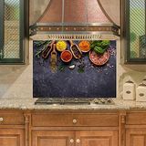 Mutfak Duvar Tezgah Arası Ocak Arkası Sticker Kaplama Herbs Spices