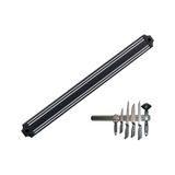 Mutfak Duvarına Monte Mıknatıslı Geniş Bıçak Tutucu Stand - 55 Cm - Siyah - Paslanmaz Çelik Çok Renkli