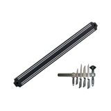 Mutfak Duvarına Monte Mıknatıslı Geniş Bıçak Tutucu Stand - 55 Cm - Siyah - Paslanmaz Çelik