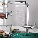 Mutfak Eviye Bataryası Dual Flow Arıtma Çıkışlı Duş Şelale 4 Fonksiyonlu Spiralli