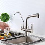 Mutfak Evye Bataryası Dual Flow Su Arıtma Çıkışlı Yeni Mat Krom Nikel 5 Yıl Güvenceli
