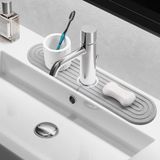 Mutfak Evyesi için Musluk Matı, BOJDOPIE Diyatomlu Toprak Su Emici Taş Tepsi, Mutfak Lavabo Sıçrama Koruması Mutfak Banyo Tezgahı için (45 x 9,9 cm, Açık Gri)
