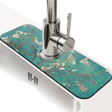 Mutfak Evyesi Sıçrama Koruması, Çiçek Açan Kayısı Çiçekleri Musluk Paspası Lavabo Aletleri - Süper Emici Hızlı Kuruyan Mat Mutfak, Banyo, Lavabo Paspası, Bulaşık Kurutma Matı, Banyo için (38 cm X 14