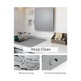 Mutfak Için Bulaşık Kurutma Matları, Silikon Bulaşık Kurutma Matı, Kaymaz ve Kolay Temizlenebilir, Dayanıklı Tencere Altlığı, Tezgah, Lavabo ve Buzdolabı Için, 40×30CM (Gri)