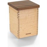 Mutfak İçin Saklama Kutusu 1 - Gürgen ve Ceviz - 7.8cm x 7.8cm x 11.5cm - WOODSAKA