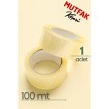Mutfak Köşesi 1 Paket Şeffaf Bant 100 Metre, Koli Bandı, 45mm X 100m