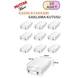 Mutfak Köşesi 10 Adet Kadın Ayakkabı Kutusu, Steril Ayakkabı Saklama Düzenleyici Organizer Şeffaf