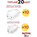 Mutfak Köşesi 20 Adet Ayakkabı Saklama Kutusu 10 Adet Kadın 10 Adet Erkek İçin Steril Şeffaf