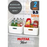 Mutfak Köşesi Freshbox 2 Adet 9.5 Litre Dolap Içi Düzenleyici Sepet, Saklama Kutusu, Banyo ve Mutfak Organizeri - 10 lt