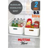 Mutfak Köşesi FreshBox 2 Adet 9.5 Litre Dolap İçi Düzenleyici Sepet, Saklama Kutusu, Banyo ve Mutfak Organizeri