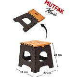 Mutfak Köşesi Pratik Katlanabilir Tabure - Katlanır Kamp Tabure - Piknik Tabure - Kahverengi