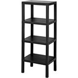 Mutfak Köşesi Shelf 4 Katlı Düzenleyici Raf Ünitesi, Kitaplık, Banyo Dolabı, Mutfak Rafı, Organizer - Siyah