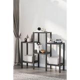Mutfak Köşesi Shelf Piramit 6 Lı Plastik Raf Ünitesi Beyaz, Çiçeklik, Banyo, Mutfak Rafı, Ayakkabılık, Kitaplık - Siyah