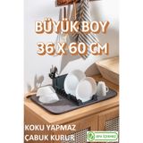Mutfak Köşesi SmartMat Büyük Katlanabilir Microfiber Matlı 3 Parça Tezgah Üstü Bulaşık Seti, Bulaşıklık 36x60cm