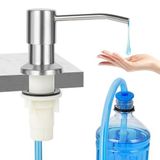 Mutfak Lavabo için Sabunluk (Fırçalanmış Nikel), Paslanmaz Çelik Tezgah Bulaşık Sabunluk Pompası 47 '' Uzatma Tüpü kiti ile