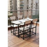 Mutfak Masa Takımı 4 Sandalyeli Yemek Masası Set Cafe Balkon Bahçe Masa Sandalye Minör