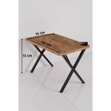 Mutfak Masası 110x70 cm Modern Ahşap Görünümlü Yemek Masası Ofis Bahçe Balkon Cafe Masa 9830 Atlantk
