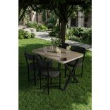 Mutfak Masası 4 Sandalyeli Set 110x70 cm Modern Bahçe Cafe Masa Takımı 4 Kişilik Tedy 9883 Anstrasit