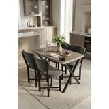 Mutfak Masası 4 Sandalyeli Set 110x70 cm Modern Masa Takımı Cafe Balkon Ofis Masa Elma 9887 Anstrast